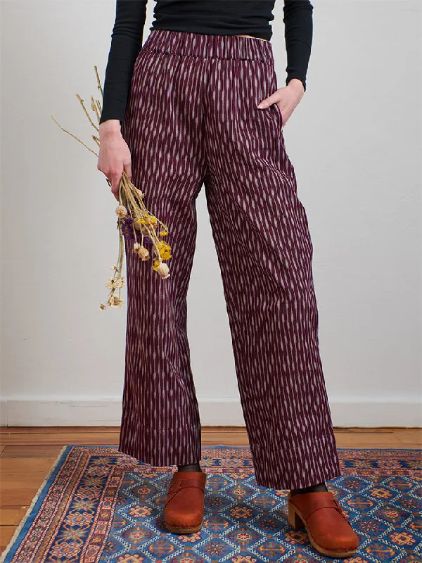 Women's Occasion Wear Clothing Rosie Pant - Plum Ikat