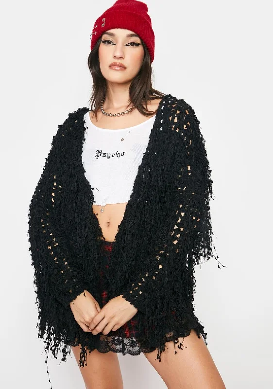 Women's Night-Out Outfit Noir Acknowledge It Crochet Cardigan