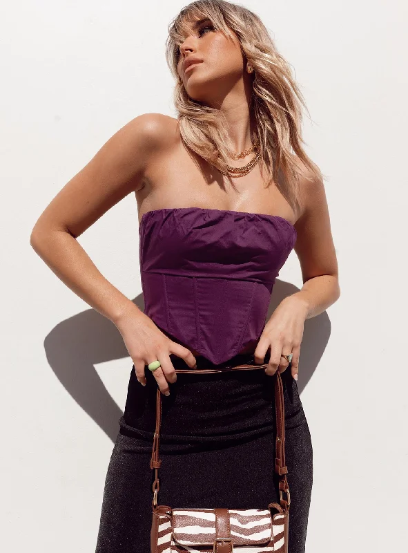 Trendy Athleisure Clothing For Women Bad Gal Bustier Purple