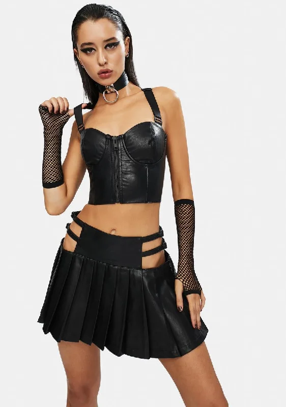 Women's Trendy Garments Night Craze Vegan Leather Bustier