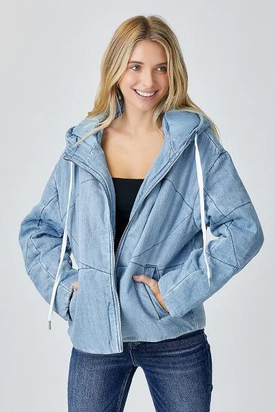 Women's Activewear Outfit Denim Stitch Jacket