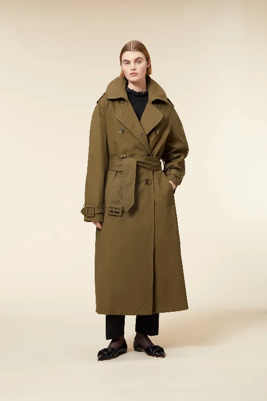 Casual Garments For Women MULTI LAYER GABARDINE TRENCHCOAT