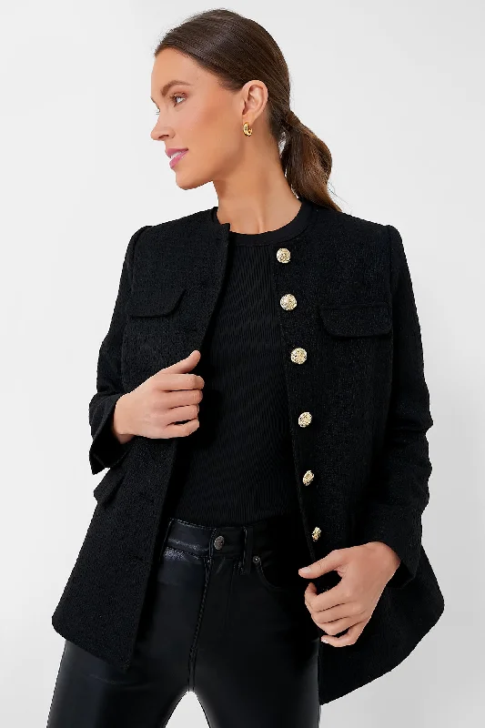 Women's Trendy Garments Black Tweed Jennings Jacket