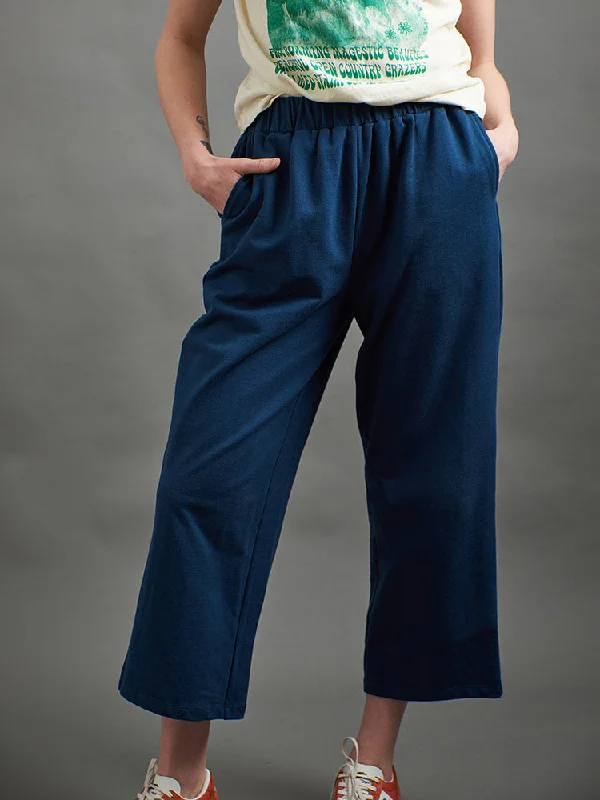 Classic Women's Clothing Styles Fae Wide-Leg Pant - Loop Knit Blue