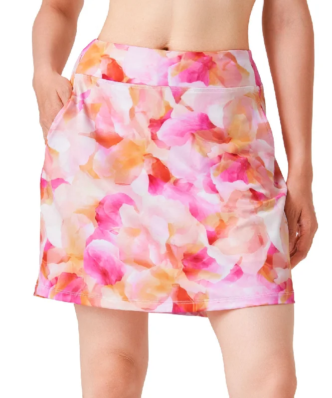 Women's Party Outfit Long Skort, Floral, 17"