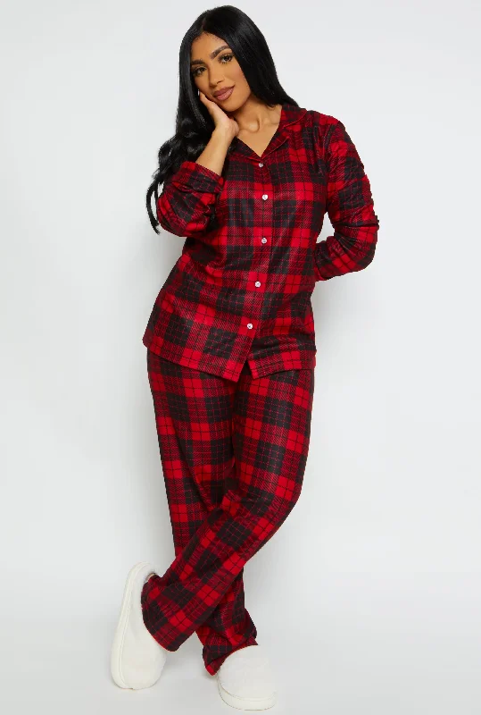 Women's Formal Clothes Womens Matching Buffalo Plaid Family Pajamas