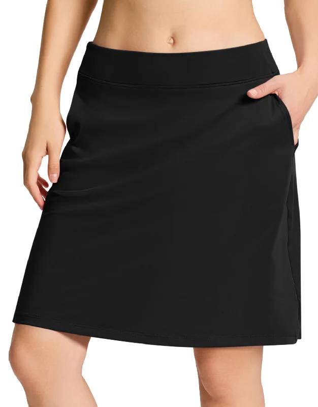 Casual Chic Clothing For Women Modest Knee Length Skort, 4 Pockets, 20"