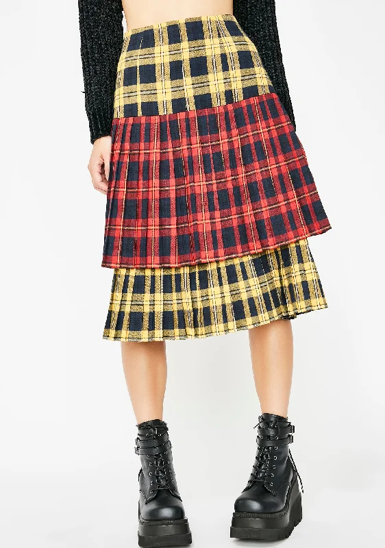 Women's Travel Garments Sunday Skool Plaid Skirt