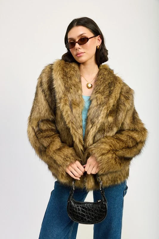 Women's Clothing For Everyday Wear Hot Girl Mob Wife Faux Fur Draped Jacket