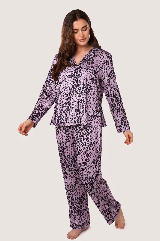 Women's Seasonal Garments Kaylee Long Sleeve Lilac Animal PJs