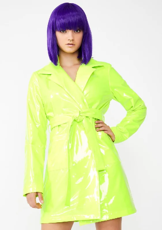 Women's Comfortable Lounge Attire Slime Viral Vengeance Trench Coat