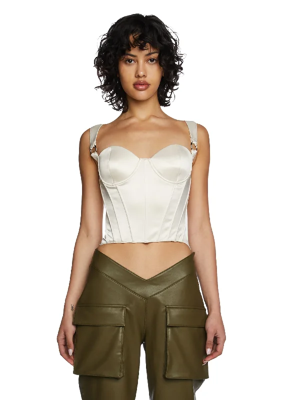 Women's Holiday Attire Hard To Handle Bustier Top - Ivory