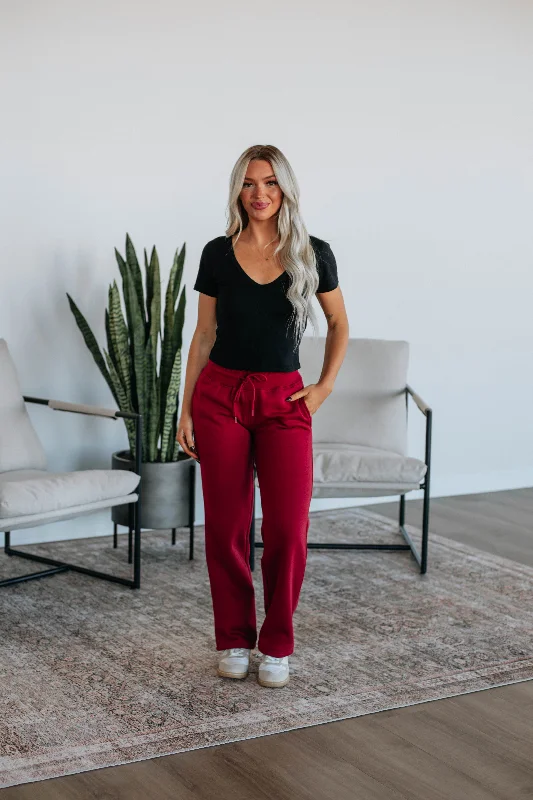 Sustainable Women's Clothes Isadora Lounge Pants - Crimson