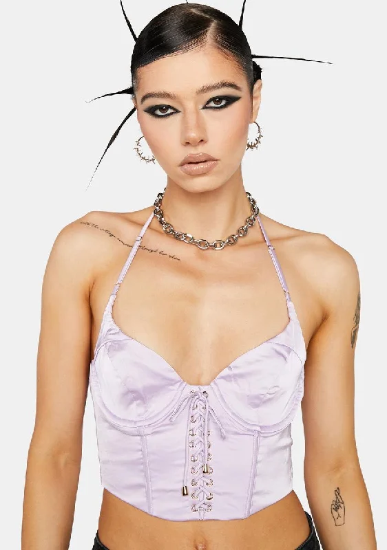 Comfortable Women's Clothing Lilac I'm In Your Area Bustier Top