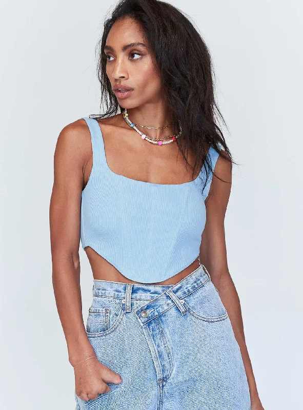 Women's Versatile Apparel Kaeshia Rib Bustier Blue