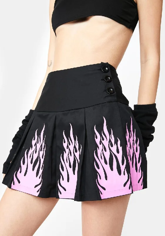 Women's Casual Outfit Flirting With The Devil Pleated Skirt