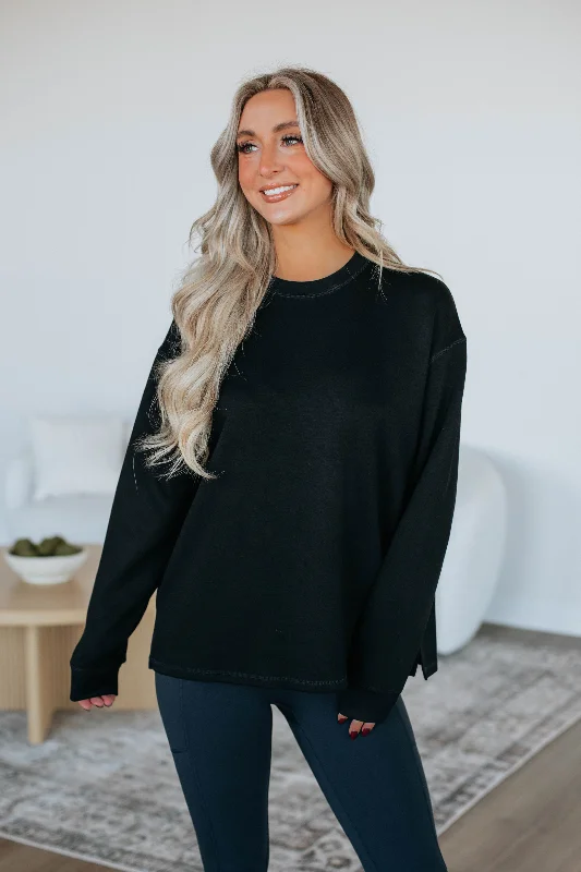 Women's Elegant Clothes Melissa Lounge Sweatshirt - Black