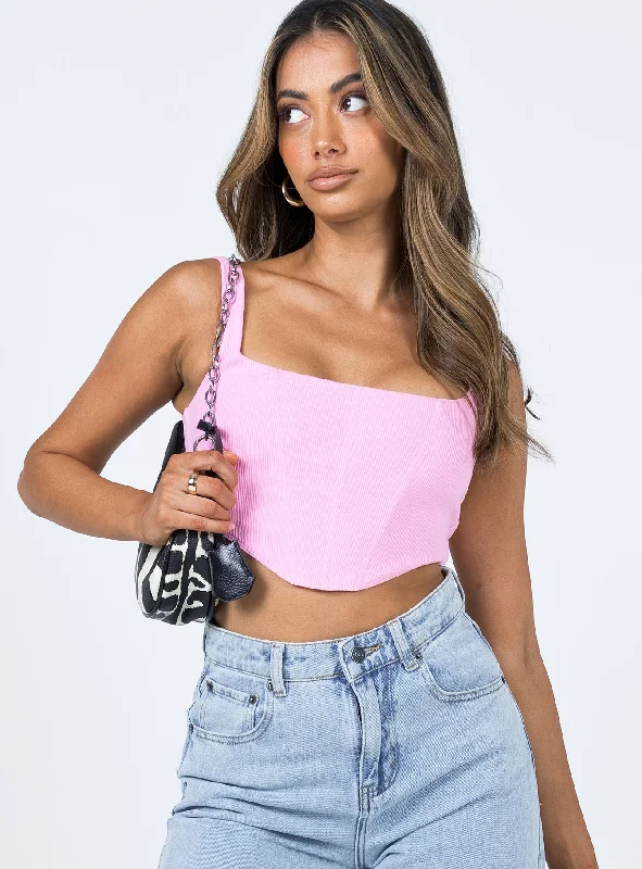 Women's Functional Apparel For Outdoor Activities Kaeshia Rib Bustier Pink