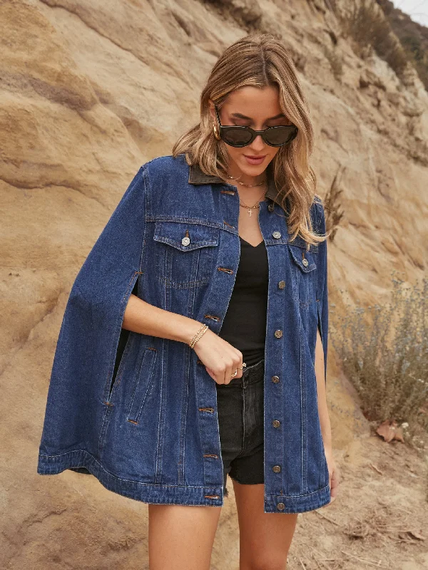 Women's Tops And Clothing Aspen Denim Cape Jacket