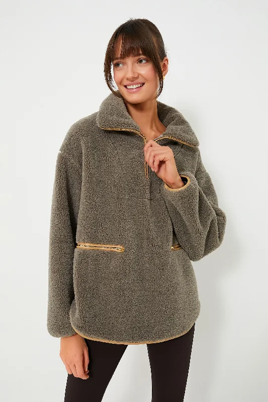 Women's Classic Attire Olive Rhodes Shearling Quarter Zip