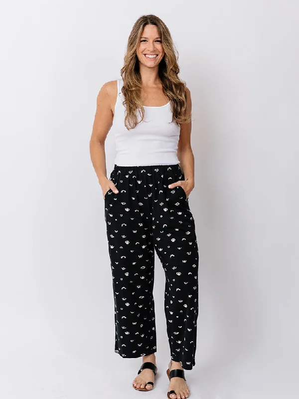 Women's Casual Wear Outfit Fae Wide Leg Pant - Onyx Eyes