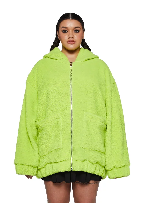 Women's Plus-Size Garments Plus Larger Than Life Reptar Fuzzy Jacket