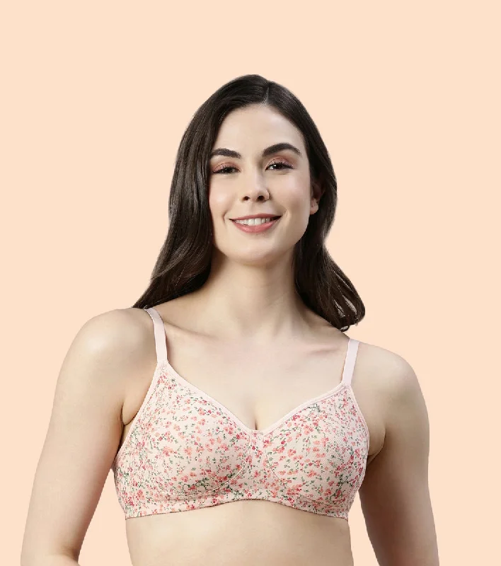 Women's Seasonal Clothing Enamor Fab-Cool A042 Side Support Shaper  Stretch Cotton Everyday Bra for Women- High Coverage, Non Padded and Wirefree - Revello Print