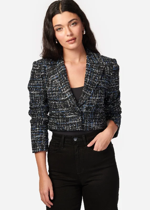 Women's Occasion Wear Clothing Ash Tweed Jacket Navy Tweed