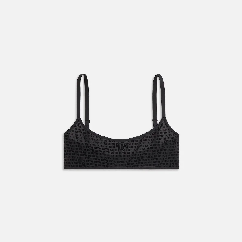 Women's Seasonal Wardrobe Clothing Kith Women Mesh Balconette Bralette - Black