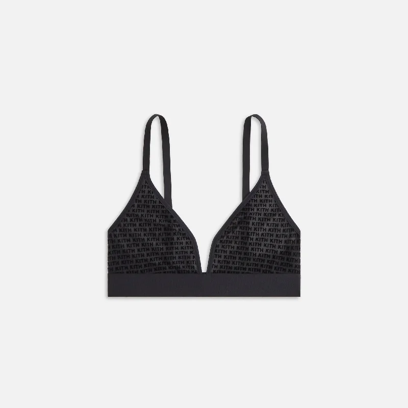 Casual Chic Clothing For Women Kith Women Mesh Plunge Bralette - Black