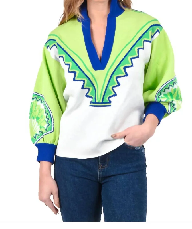 Women's Work Outfit Lolli Sweater In Deco Palm