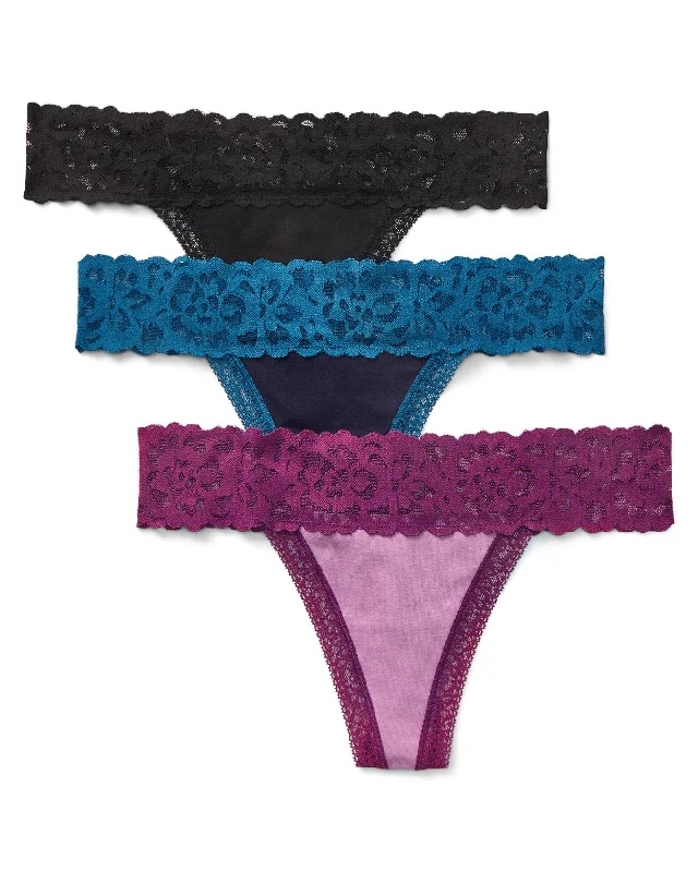 Formal Clothing For Women Kourtney Women's Plus-Size Thong Thong Panties (Pack Of 3)