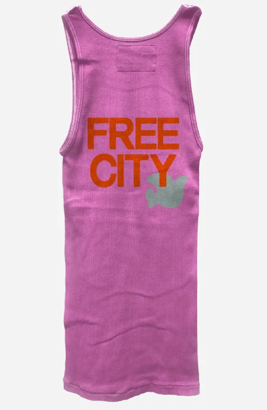 Women's Activewear Garments Free City RTU 1999 Supervintage Tank in Pinklips