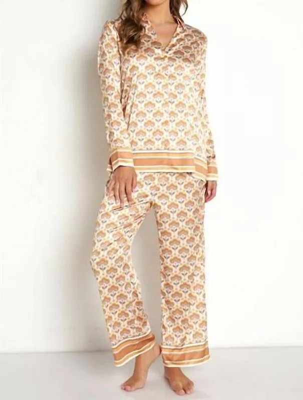 Women's High-Fashion Clothes Early Night Pj Set In Honey Wallflower