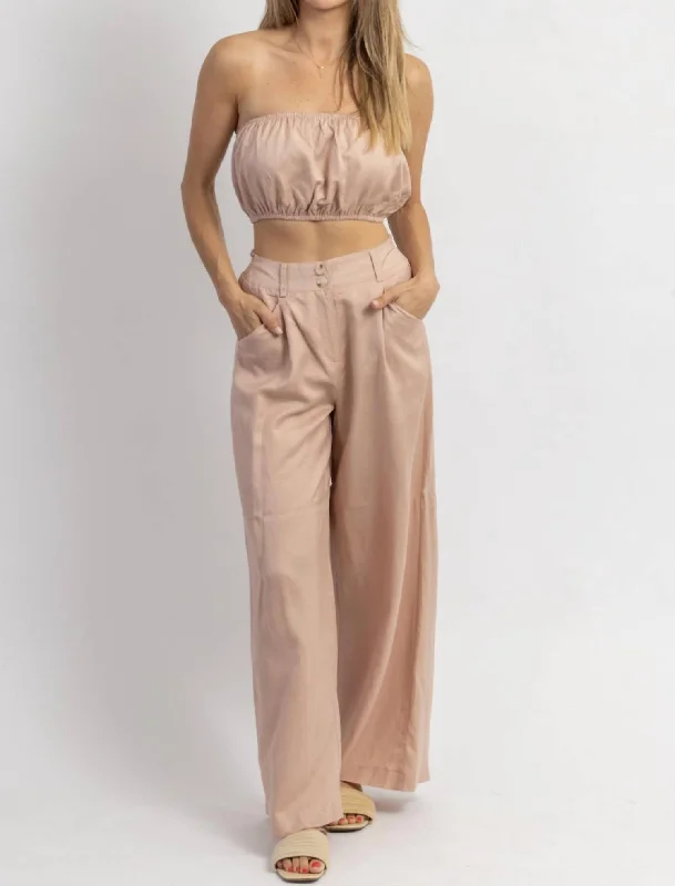 Women's Trendy Attire Let's Bounce Bubble Top Set In Mauve