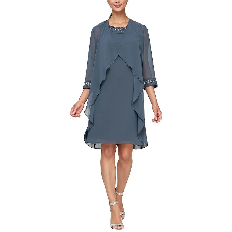 Unbeatable Prices Petites Womens Mini Embellished Two Piece Dress