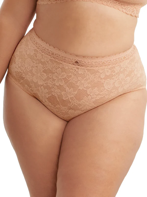 Plus-Size Women's Garments Bare Women's The Soft Stretch High-Waist Lace Brief