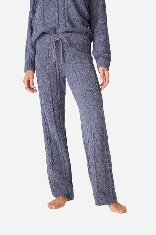 Women's Seasonal Clothing PJ Salvage Pant Cable Crew Charcoal