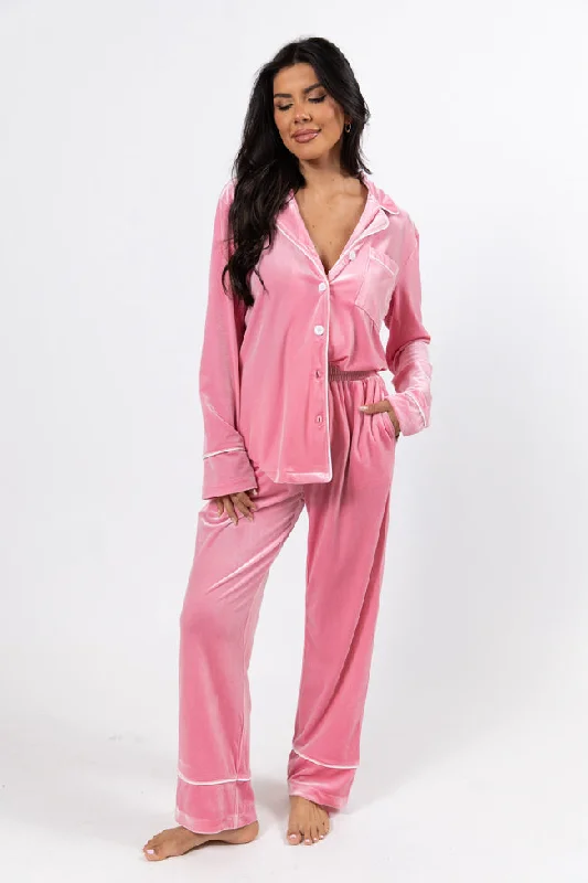 Women's Clothes And Garments Asking Again Pink Velvet Lounge Pants FINAL SALE