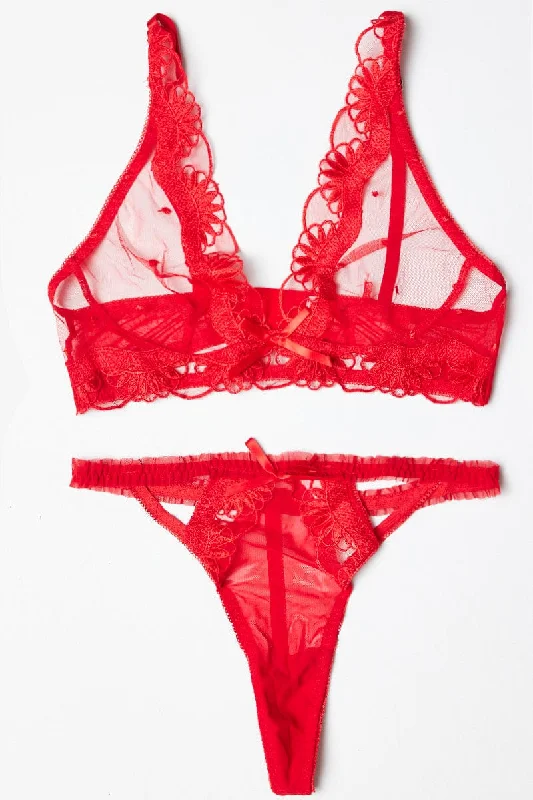 Formal Outfit For Women Red Lingerie Set