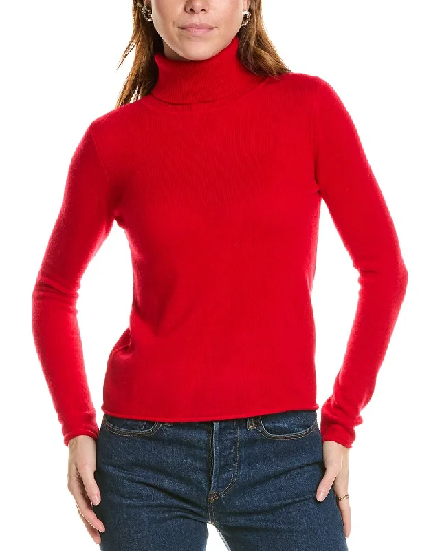 Women's Classic Outfit sofiacashmere Roll Cuff & Hem Turtleneck Sweater