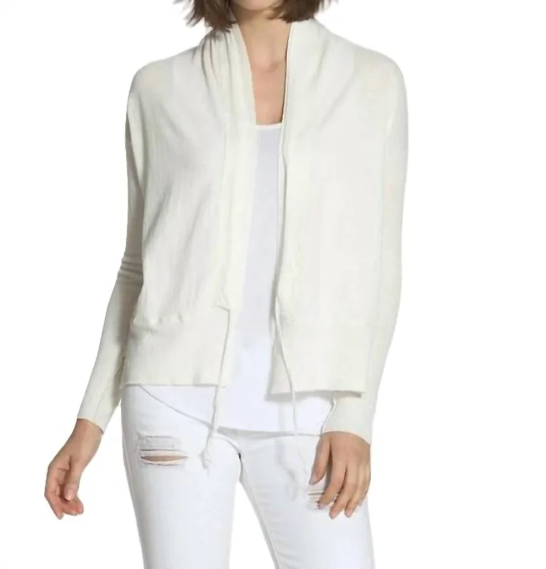 Affordable Women's Outfit String Tie Cardigan In White