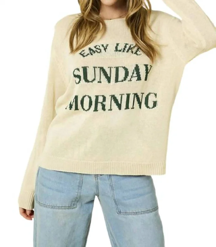 Timeless Women's Apparel Easy Like Sunday Morning Light Weight Sweater In Beige