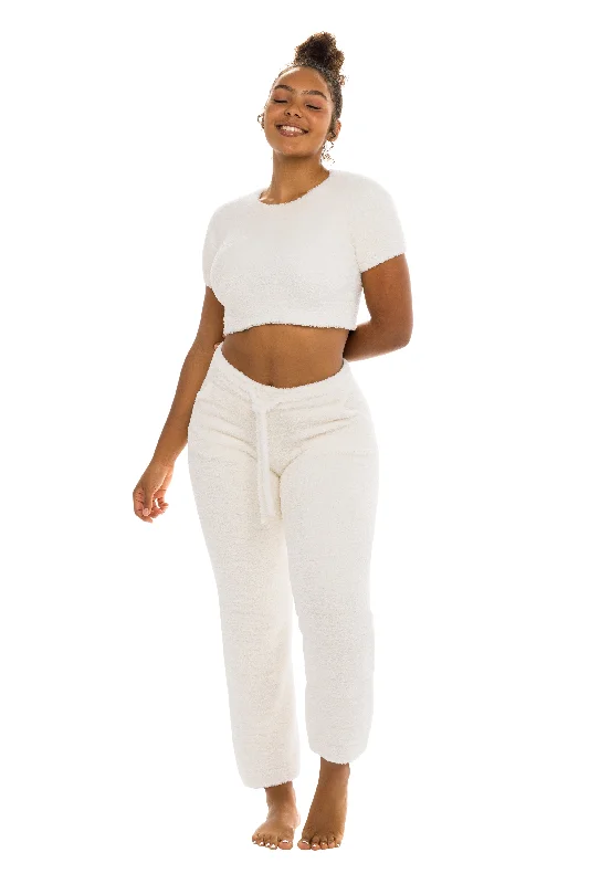 Women's Fashionable Attire For Work Unwind Crop Top Ivory