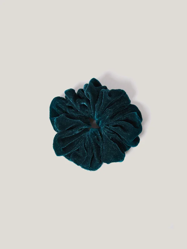 Elegant Women's Attire Velvet Scrunchie | Green