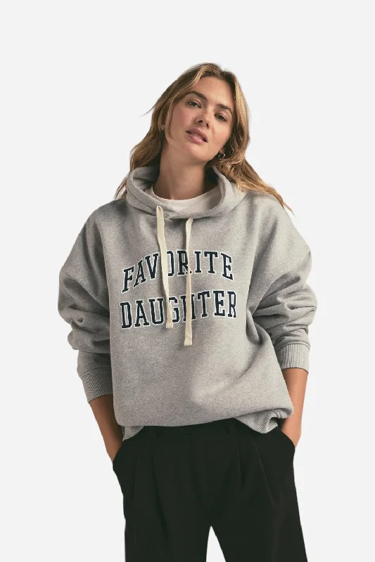 Women's Functional Outdoor Garments Favorite Daughter The Collegiate Hoodie in Heather Grey