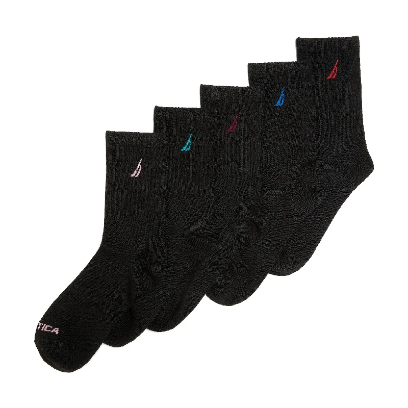 Women's Comfortable Lounge Garments Nautica Womens Crew Socks, 5-Pack