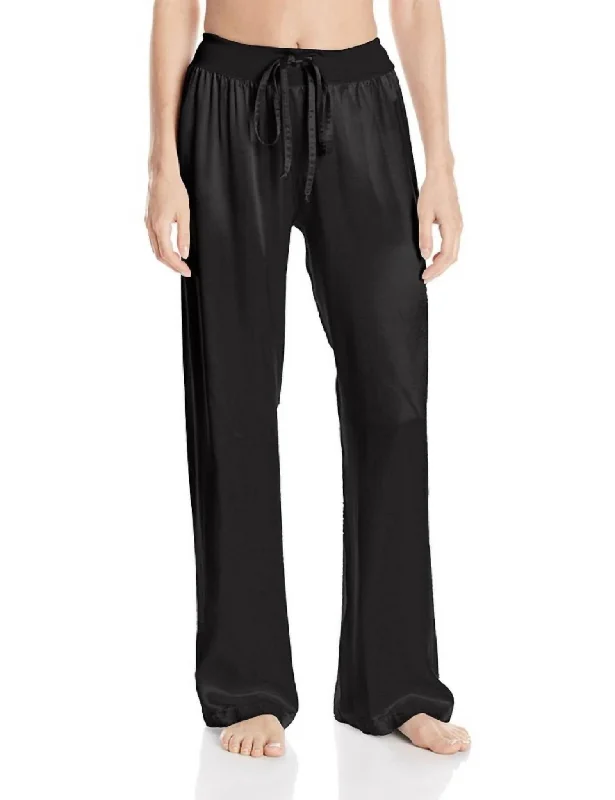 Stylish Outerwear Clothes For Women Jolie Satin Pant With Draw String In Black