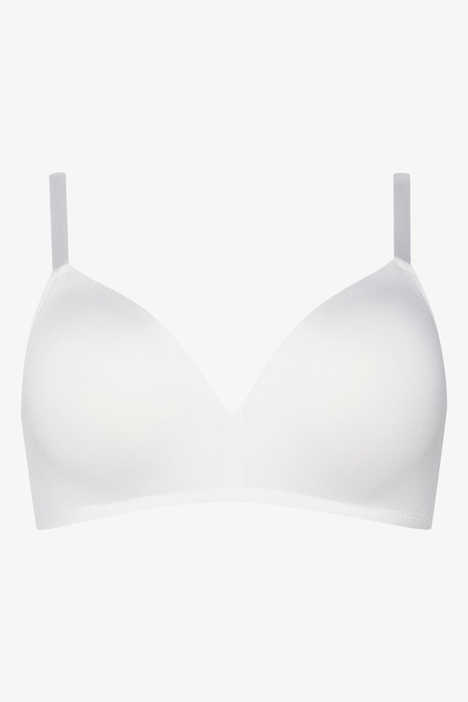 Women's High-Fashion Outfit Plus Size Padded Wire Free Bra White