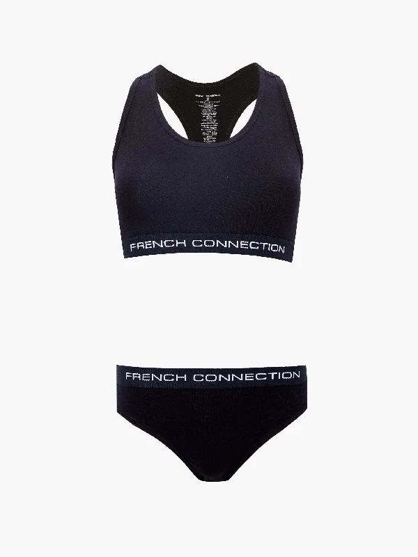 Chic Women's Attire French Connection Crop Top & Brief Set